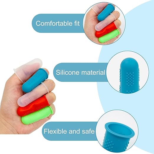 12 Pcs Silicone Hot Glue Gun Finger Caps, Anti-Slip and Reusable Silicone Thumb - Image 3