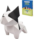 Bulldog 3D Origami Paper Craft Kit, Easy DIY Pre-Cut Puppies Paper Sculpture by Unknown