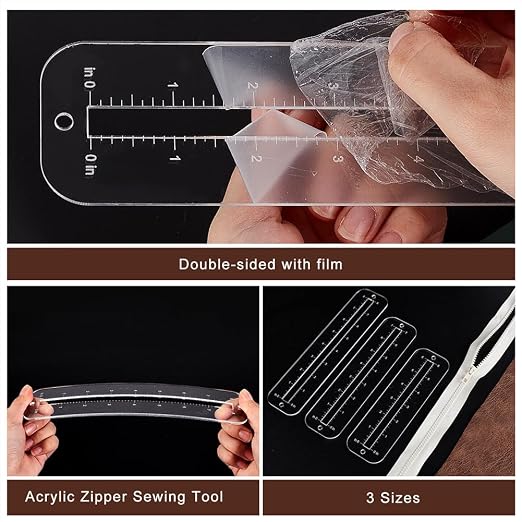 PH PandaHall 6pcs 3 Sizes Zipper Making Templates - Image 4