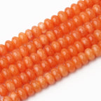Songxi 5x8mm Natural Orange Colored Jade Stone Rondelle Beads, Gemstone - Image 4