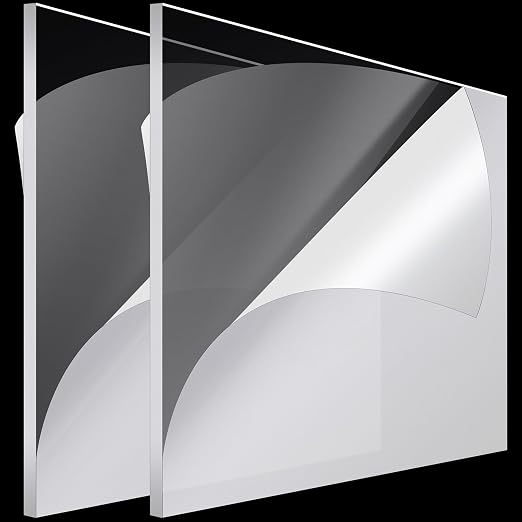 Roowest 2 Pcs 36 x 36 Inch, 1/4 Inch Thick Clear Acrylic Sheet Plastic Acrylic by Roowest