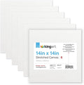 KINGART Stretched White Canvas Set – Square, 14x14 Inch, Triple Gesso Primed – by KINGART