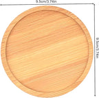 4PCS Mosaic Bamboo Coasters for Crafts, Blank Base Trays, Drinking Cup Coaster - Image 2