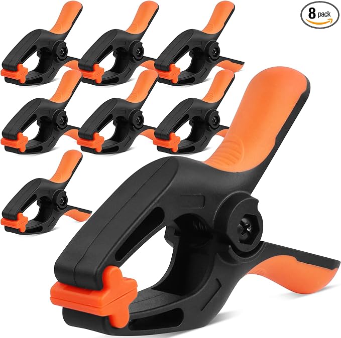 HORUSDY 8-Pack Spring Clamps Heavy Duty, 5-inch Large Plastic Clamps by HORUSDY