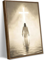 Jesus Walking on Water Canvas Wall Art by TransformYourWallsElevate