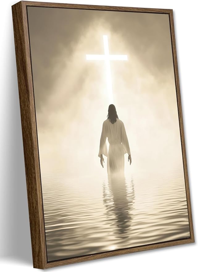 Jesus Walking on Water Canvas Wall Art by TransformYourWallsElevate