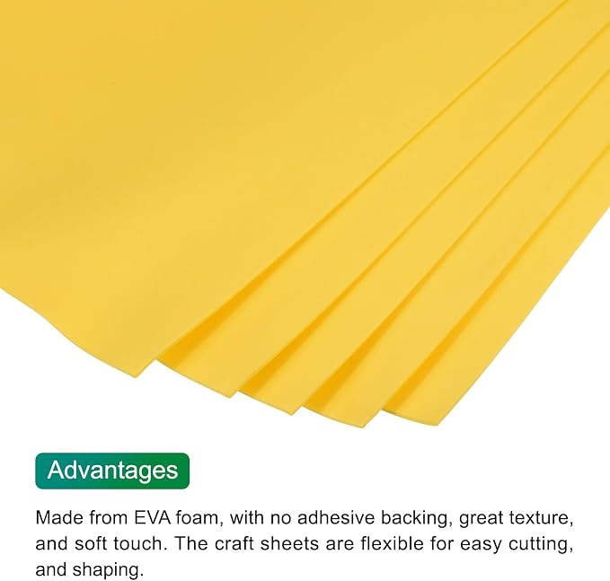 MECCANIXITY EVA Foam Sheets Gold Yellow 35.4 Inch x 19.7 Inch 2mm Thick Crafts - Image 4