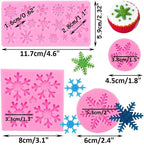 4 Pieces 3D Snowflake Silicone Mold Winter Snowflake Fondant Silicone Mold - Image 2