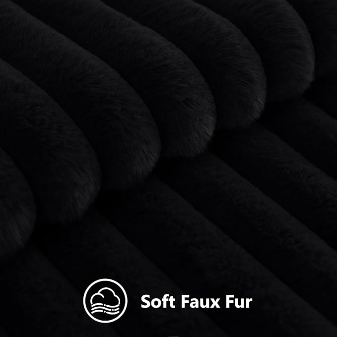 decorUhome Cozy Faux Fur Throw Pillow Covers 24x24 Set of 2 Decorative Soft - Image 2