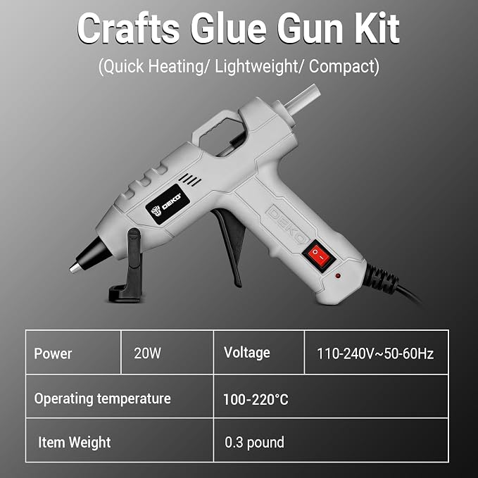 Mini Hot Glue Gun Kit：DEKOPRO 20Watt High Temp Glue Guns Tool - Image 4