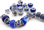 50pcs Assorted Dark Blue Resin Imitation Glass European Large Hole Beads - Image 4