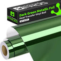 VINYL FROG Dark Green Metallic Foil Heat Transfer Vinyl Roll 12" x5ft Dark by VINYLFROG