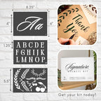 Boutique Calligraphy Stencil Template Kit | 45 Reusable Pieces | Lettering Upper - Image 5