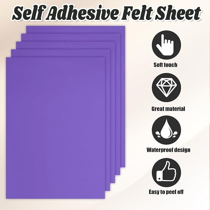 Biaungdo 6 Pcs 8 x 12 Inch Felt Fabric Sheets, - Image 6