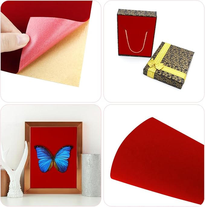10 PCS Self Adhesive Felt Sheets, 8.3" x 11.8" Velvet Flock Backing Paper Liner - Image 3