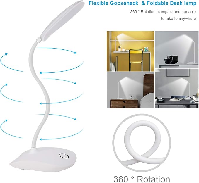 DEEPLITE LED Desk Lamp Battery Operated Lights Cordless Rechargeable Lamp - Image 4