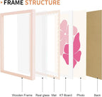 12x16 Picture Frame with Wavy Mat, Wooden Real Glass 12 x 16 Photo Frame - Image 5
