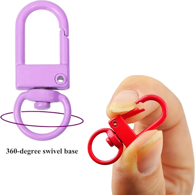 KJML DIY Keychain clip 60pcs Swivel Snap Lobster Claw Keychain Clasps Lanyard - Image 7