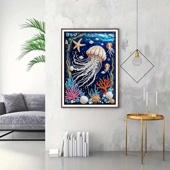 ZQEATRY Jellyfish Coral Reef Special Shape Diamond Art Kits - Image 5