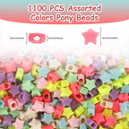 1100 Pcs Colored-Star Plastic Barrel Loose Beads - Image 2