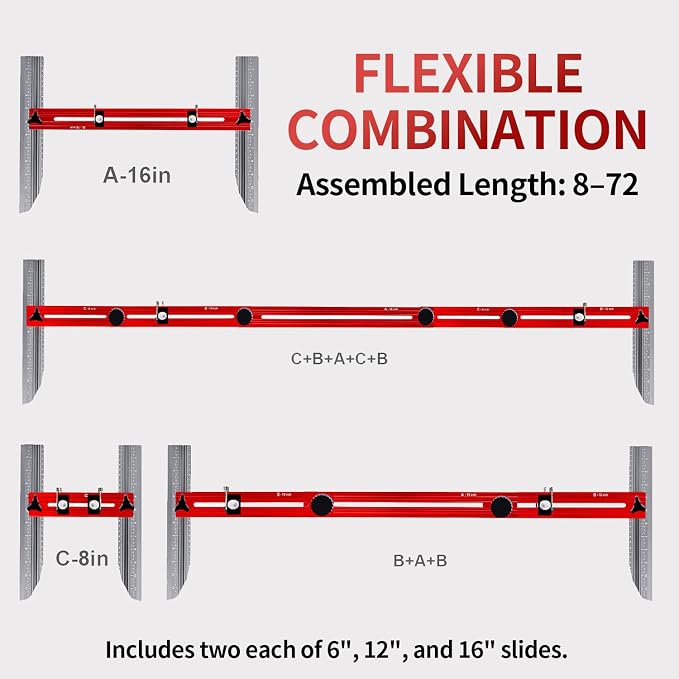 TANYO Stair Tread Template Tool, 8-72 Inches Aluminum Alloy Stair Measuring - Image 5