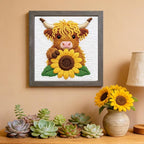INFUNLY Sunflower Cow Needle Embroidery Kit 9.4" Square Punch Needle Kit - Image 7