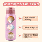 50 Pcs Sea Shell Stickers Aesthetic PET Transparent Conch Stickers Clamshell - Image 3