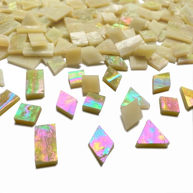 Iridescent Amber Glass Mosaic Tiles - Image 3