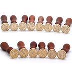 Initial Alphabet Wax Sealing Stamps, Brass Head Wooden Handle, - Image 4