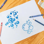 2Pcs Bubbles Stencils for Painting, 11.69"x8.27" Reusable Plastic Blowing - Image 6