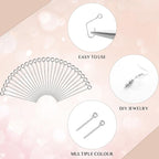 Junkin 1400 Pcs Eye Pins Mix Jewelry Findings 0.63 * 0.79 * 1.18 in Open Eye - Image 2