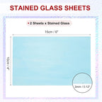 PATIKIL 4 x 6 Inch Transparent Stained Glass Sheets, 2 Sheets Mosaic Glass - Image 2
