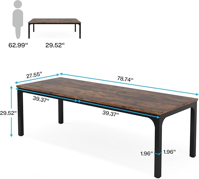 Tribesigns 78.7 Inches Extra Long Computer Desk 2 Person Desk, Double Long Desk - Image 2