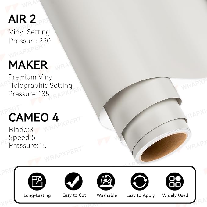 WRAPXPERT Gray Permanent Vinyl, Matte Grey Permanent - Image 4