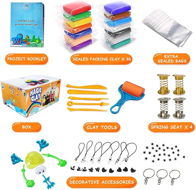 ESSENSON Modeling Clay Kit, 36 Colors | Air Dry Magic Clay, DIY Molding - Image 3
