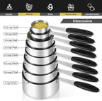 16 Pieces Measuring Cups and Magnetic Measuring Spoons Set Stainless Steel - Image 2