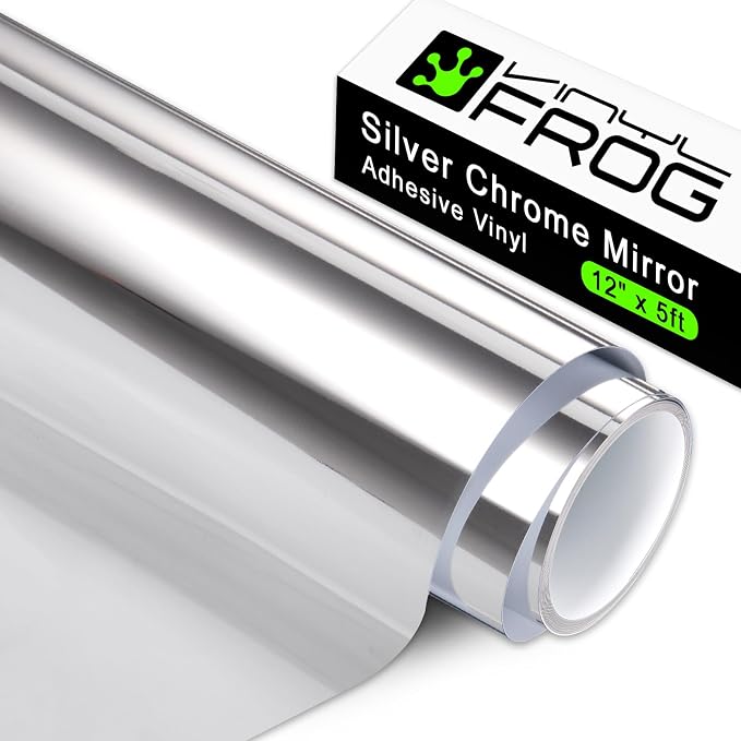 Vinyl Frog Glossy Chrome Mirror Craft Adhesive Vinyl Roll Chrome Mirror Silver by VINYLFROG
