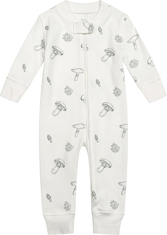 Owlivia Organic Cotton Baby Boy Girl Zip up Sleep 'N Play Pjs, Footless, Long Sleeve
