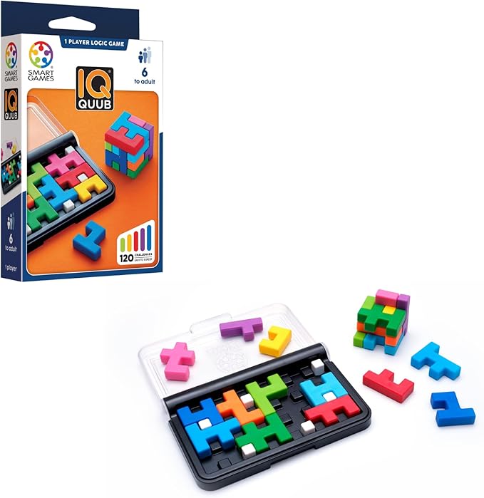 SmartGames IQ Quub – 2-in-1 Travel Logic Puzzle & 3D Cube Building Game by SmartGames