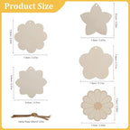 Flower 30pc 5Types Unfinished Wooden Gift Ornaments DIY Craft Birthday Present - Image 2