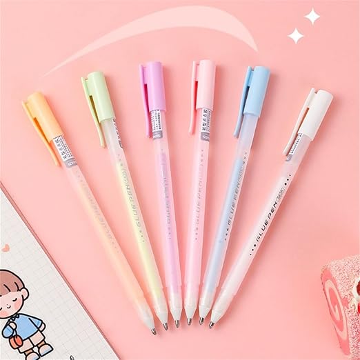 Scrapbook Quick Dry Glue Pen 6PCS Set, Crafting Color Spot Glue Pen Liquid Glue by FLY+CHOICE