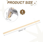 MECCANIXITY 6Pcs Basswood Sticks, 5/16" x 5/16" x 12" Square Wooden Dowel Rods - Image 2