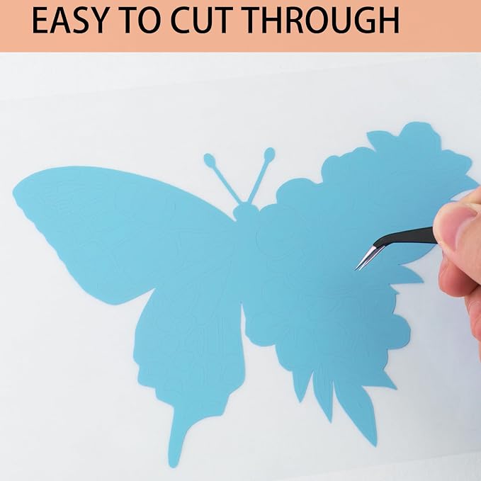 HTVRONT Light Blue Permanent Vinyl, Glossy Adhesive Vinyl Roll | - Image 3
