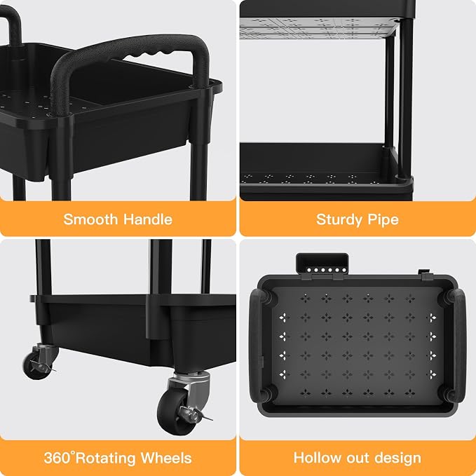 4 Tier Rolling Utility Cart - Image 2