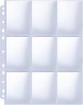HERKKA Trading Card Sleeve Pages, 100 Pack 9 Pocket Album Pages 11 Holes Fit 3 by HERKKA