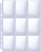 HERKKA Trading Card Sleeve Pages, 100 Pack 9 Pocket Album Pages 11 Holes Fit 3 by HERKKA