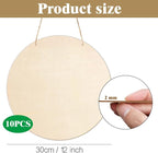 10Pcs Thicken Wood Circles for Crafts - Image 2