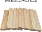 6PCS Rectangle Wood Boards Unfinished Wood Blocks - Image 2
