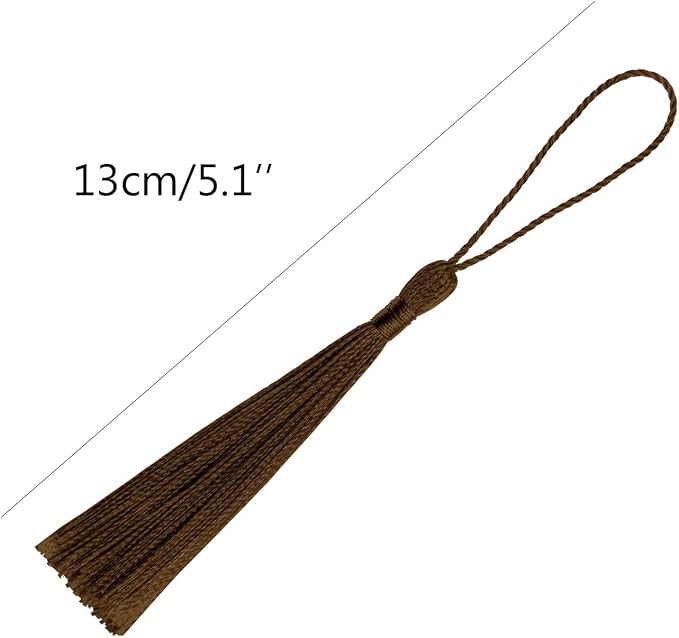 VAPKER 100 Dark Chocolate Tassels 13cm/5-Inch Silky Handmade Soft Tassels - Image 2