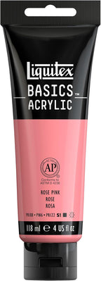 Liquitex BASICS Acrylic Paint, 118ml Tube, Rose Pink by Liquitex